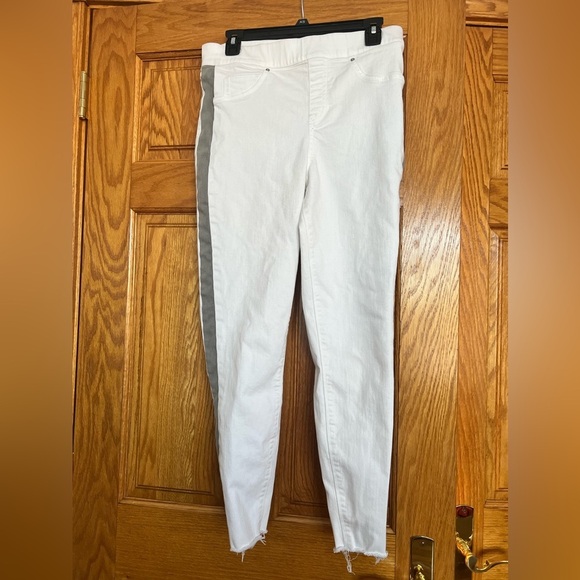 Spanx by Sara Blakely - Side Stripe Distressed Skinny Jeans - Picture 1 of 9